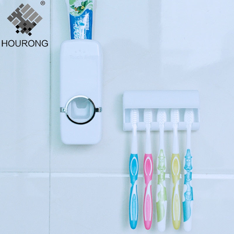 Automatic Toothpaste Dispenser Toothbrush Holder