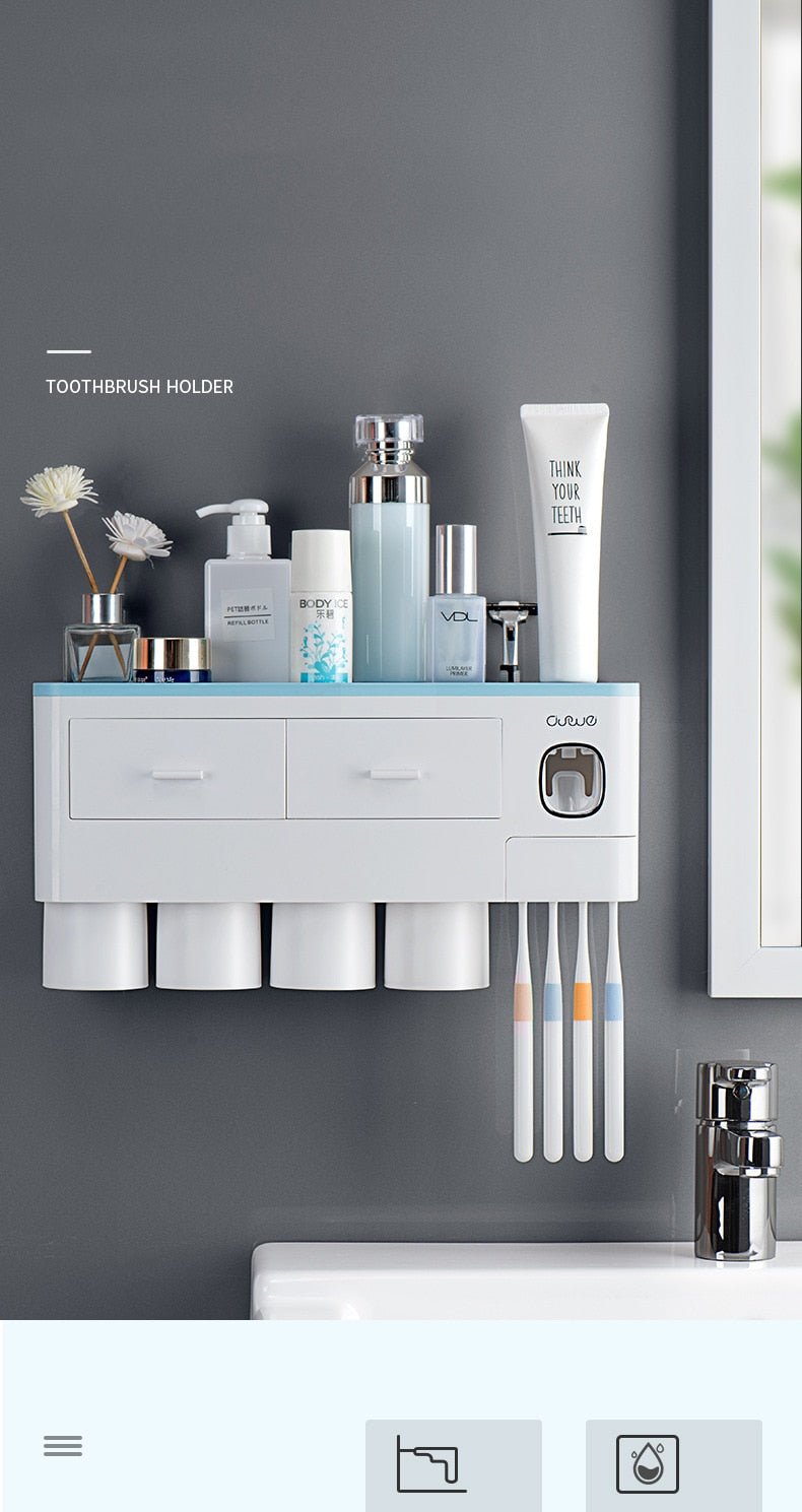 Automatic Toothpaste Dispenser - Wall Mount Rack