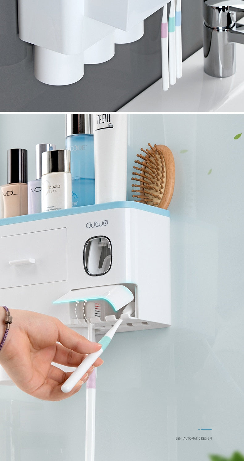 Automatic Toothpaste Dispenser - Wall Mount Rack