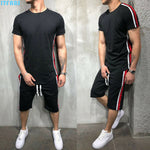 Mens Striped Summer Casual Full Tracksuit