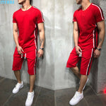 Mens Striped Summer Casual Full Tracksuit