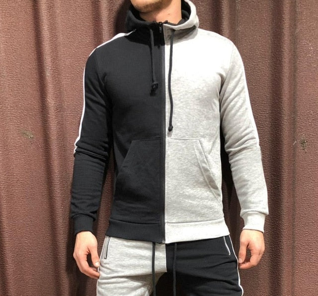 Mens Half Black Half White Men's Full Tracksuit