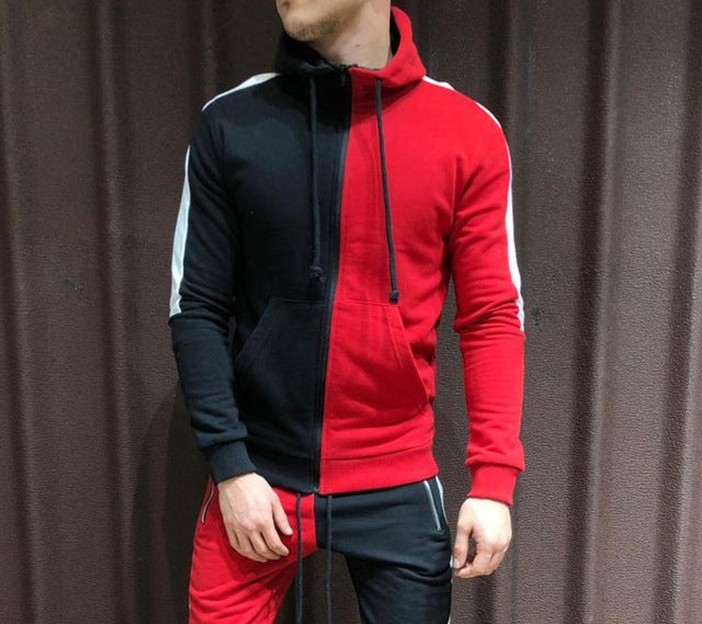 Mens Half Black Half White Men's Full Tracksuit