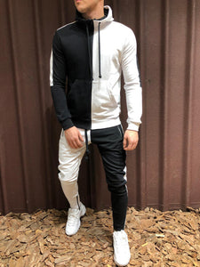 Mens Half Black Half White Men's Full Tracksuit