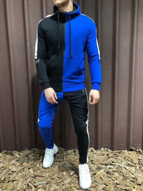 Mens Half Black Half White Men's Full Tracksuit