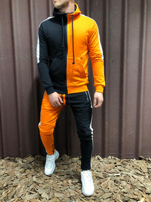 Mens Half Black Half White Men's Full Tracksuit