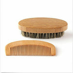 Mens Bristle Beard Brush & Beard Comb Grooming Kit